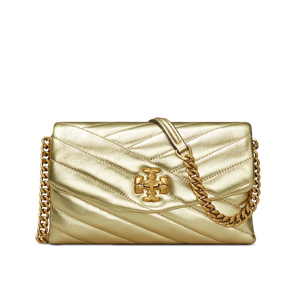 NEW AUTHENTIC Tory Burch Gold Quilted Crossbody Bag - Picture 3 of 12